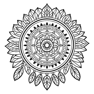Faszinierendes Mandala Mix mit kunstvollen Ornamenten Ausmalbild für mutige Farbkenner auf ihrer inspirierenden Entdeckungsreise