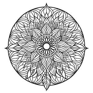 Fesselndes Mandala Mix mit geheimnisvollen geometrischen Formen Ausmalmotiv für neugierige Entdecker auf ihrer künstlerischen Reise
