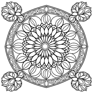 Faszinierendes Mandala Mix mit geometrischen Formen Malvorlage für mutige Farbenabenteurer auf kreativen Entdeckungsreisen