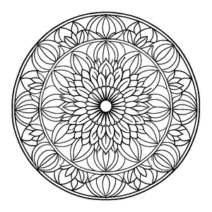 Anmutiges Mandala Mix mit harmonischen Formen Ausmalbild für kreative Träumer auf bunten Abenteuerreisen