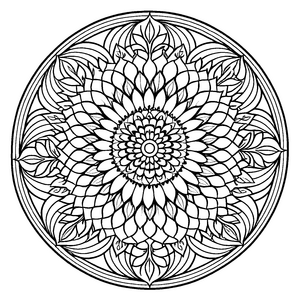 Vielseitiges Mandala Mix mit zauberhaften Spiralen Ausmalmotiv für bildungsfreudige Farbgestalter auf fantasievollen Entdeckungsreisen