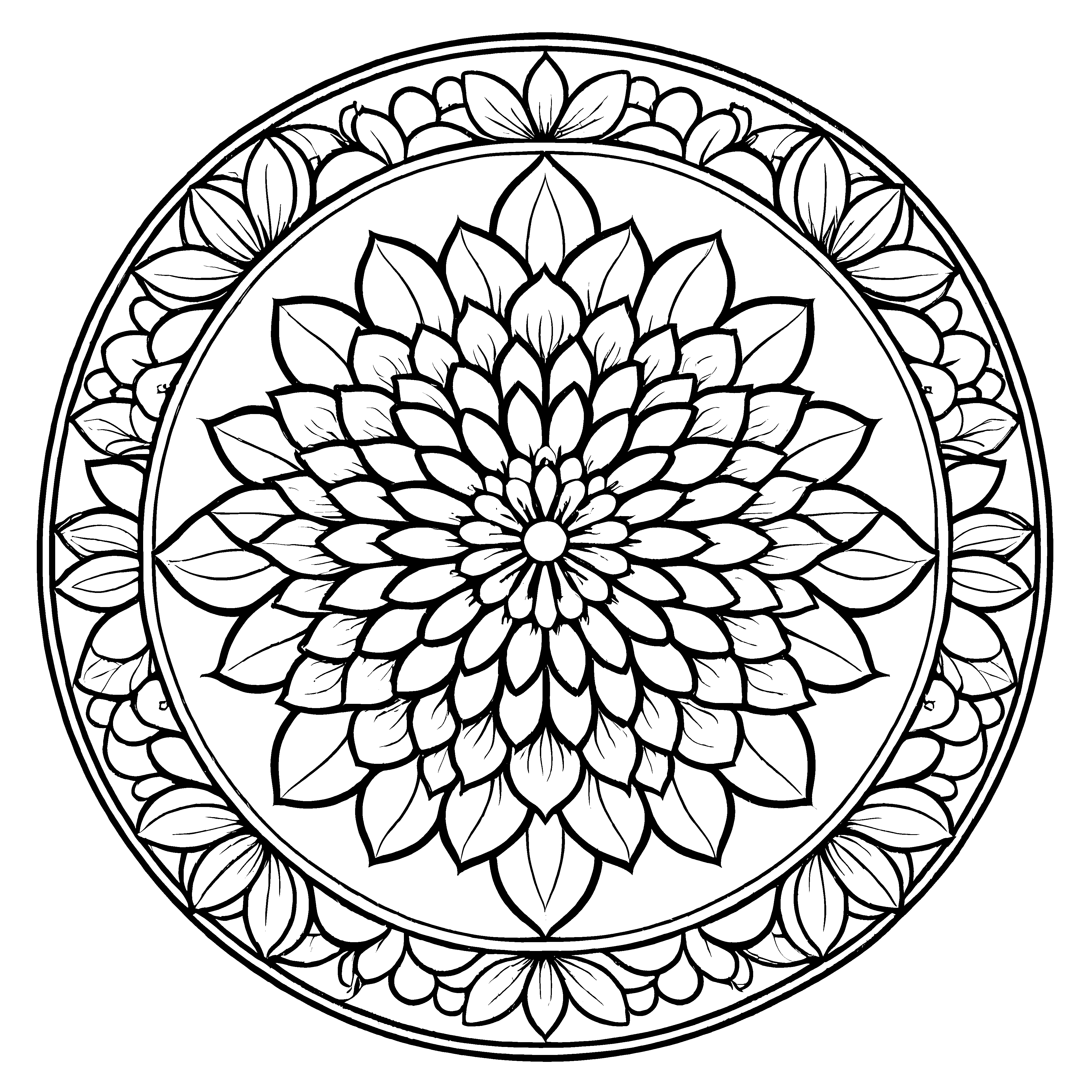 Faszinierendes Mandala Mix mit floralen Mustern Ausmalmotiv für kreative Denker auf bunten Abenteuerreisen