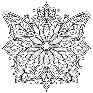 Kunstvolles Mandala Mix mit filigranem Blütenmotiv Malvorlage für abenteuerlustige Entdecker auf fantasievollen Reisen