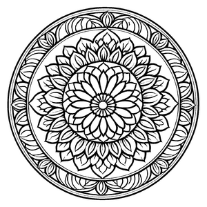 Kreatives Mandala Mix mit faszinierenden Mustern und Formen Ausmalbild für kleine Entdecker auf bunten Farbreisen