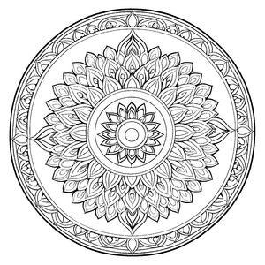 Faszinierendes Mandala Mix mit geometrischen Formen Ausmalbild für künstlerische Entdecker auf bunten Farbabenteuern