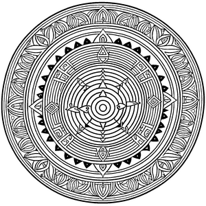 Faszinierendes Mandala Mix mit hypnotisierenden Formen Malvorlage für junge Traumschmiede auf kreativen Entdeckungsreisen