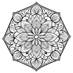 Bezauberndes Mandala Mix mit eleganten Blütenmustern Ausmalvorlage für künstlerische Entdecker auf fantasievollen Malreisen