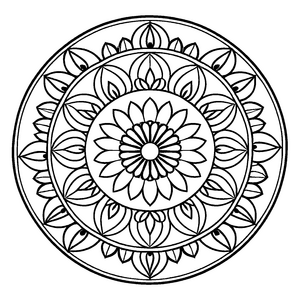 Wunderschönes Mandala Mix mit harmonischen Geometrien Ausmalvorlage für kleine Farbpoeten auf spannenden Kreativreisen