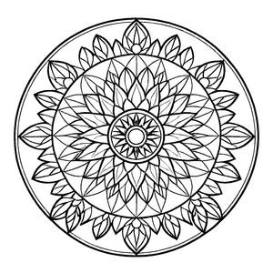 Faszinierendes Mandala Mix mit verspieltem Blumen-Motiv Ausmalvorlage für kleine Farbzauberer auf magischen Entdeckungstouren