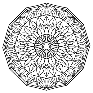 Beeindruckendes Mandala Mix mit komplexen geometrischen Formen Ausmalbild für kreative Entdecker auf inspirierenden Farbexpeditionen
