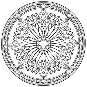 Fesselndes Mandala Mix mit hypnotisierenden Formen Ausmalbild für junge Künstler auf inspirierenden Entdeckungsreisen