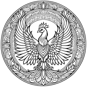 Faszinierendes Mandala Mix mit kunstvollem Vogelmotiv Ausmalbild für kreative Entdecker auf harmonischen Farbreisen