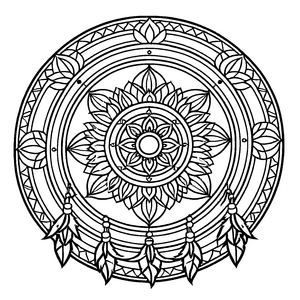 Bezauberndes Mandala Mix mit funkelnden Sternen Malvorlage für junge Kunstzauberer auf kreativen Farbexpeditionen