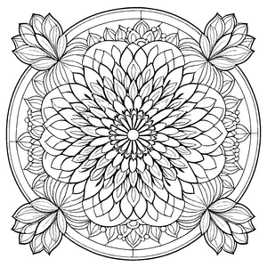 Kreatives Mandala Mix mit fesselnden geometrischen Formen Ausmalvorlage für farbenfrohe Entdecker auf fantastischen Fantasiereisen
