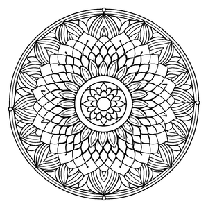 Harmonisches Mandala Mix mit zauberhaften Ornamenten Ausmalbild für kleine Entdecker auf faszinierenden Farbenreisen