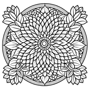Kreatives Mandala Mix mit verschlungenen Blütenmotiven Malvorlage für kühne Farbzauberer auf aufregenden Erlebnisreisen