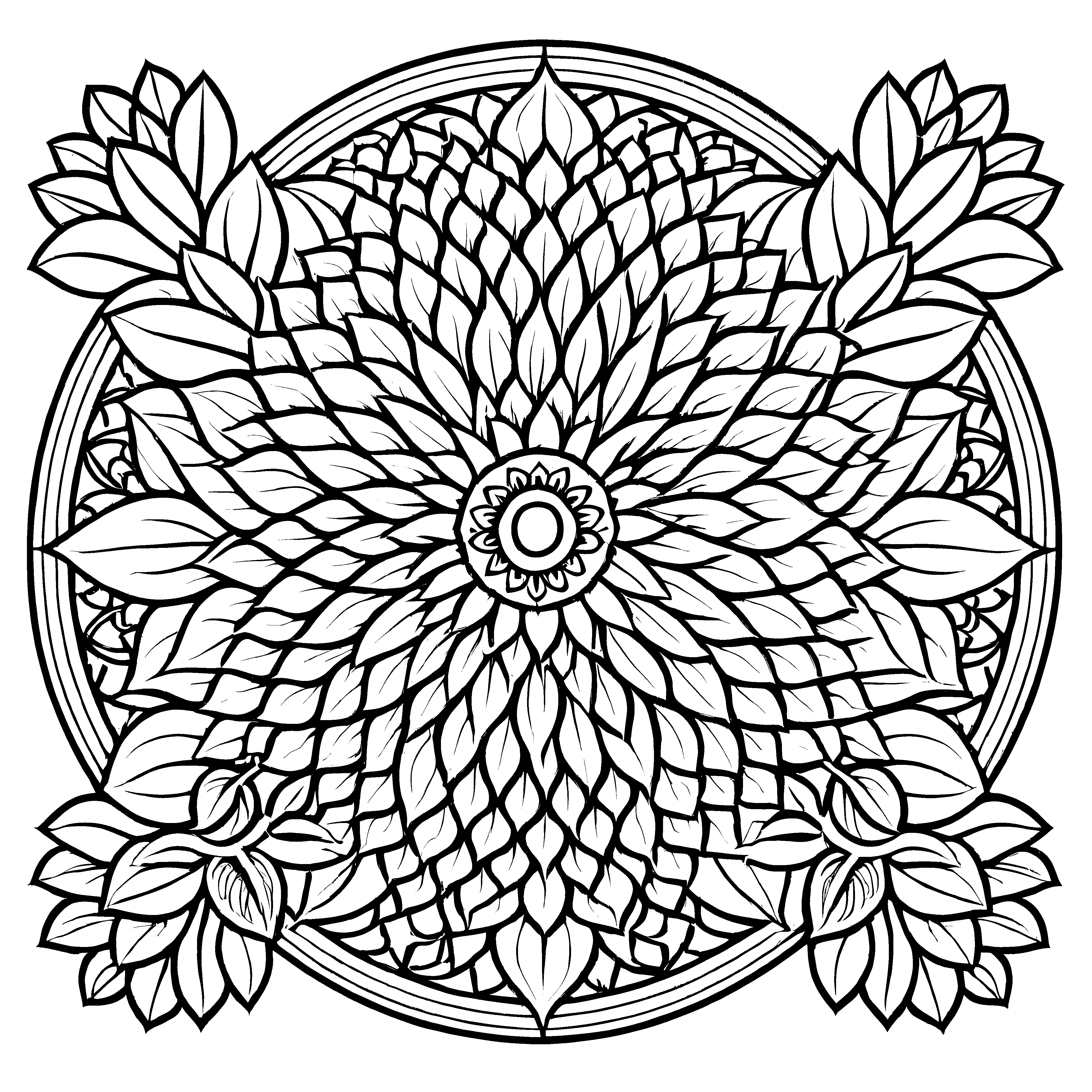 Kreatives Mandala Mix mit verschlungenen Blütenmotiven Malvorlage für kühne Farbzauberer auf aufregenden Erlebnisreisen