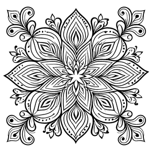 Faszinierender Weihnachtsstern mit elegantem geometrischen Muster Ausmalbild für kleine Weihnachtszauberer