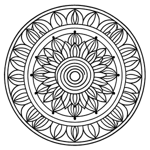 Faszinierendes Mandala mit kreativen Linien und Formen Ausmalbild für junge Entdecker und fantasievolle Künstler