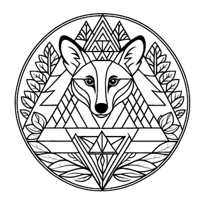Fantasievolles Mandala mit majestätischem Fuchs Ausmalmotiv für mutige Farbwunder und träumende Künstler