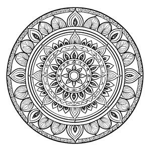 Faszinierendes Mandala mit zentralem Augensymbol und feinen Verzierungen Ausmalbild für kleine Visionäre und fantasievolle Farbgestalter