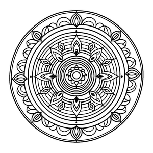 Elegantes Mandala mit harmonischen Kreisen und Mustern Ausmalbild für fantasievolle Farbgestalter und künstlerische Entdecker