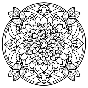 Kreatives Mandala mit dynamischen Linien und Kreisen Ausmalvorlage für fantasievolle Entdecker und kleine Farbzauberer