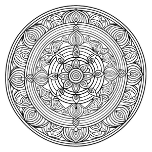 Strahlendes Mandala mit faszinierendem Sternenmotiv Ausmalvorlage für kreative Farbträumer und kleine Meisterkünstler