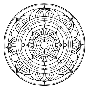 Fesselndes Mandala mit symmetrischem Blumenmuster Malvorlage für abenteuerlustige Farbzauberer und kreative Köpfe