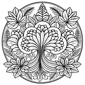 Faszinierendes Mandala mit floralen Details und harmonischen Elementen Ausmalvorlage für neugierige Wandermalern und kreative Träumer