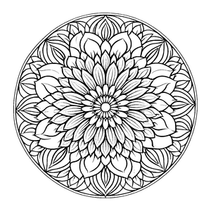 Fascinierendes Mandala mit floralen Motiven und zarten Linien Ausmalbild für kleine Farbenzauberer und neugierige Gestalter
