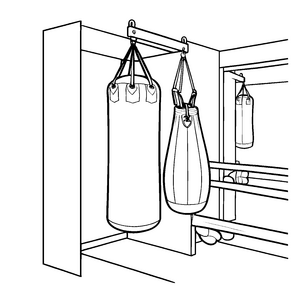 Dynamischer Boxsack im Fitnessstudio Ausmalbild für helfende Hände