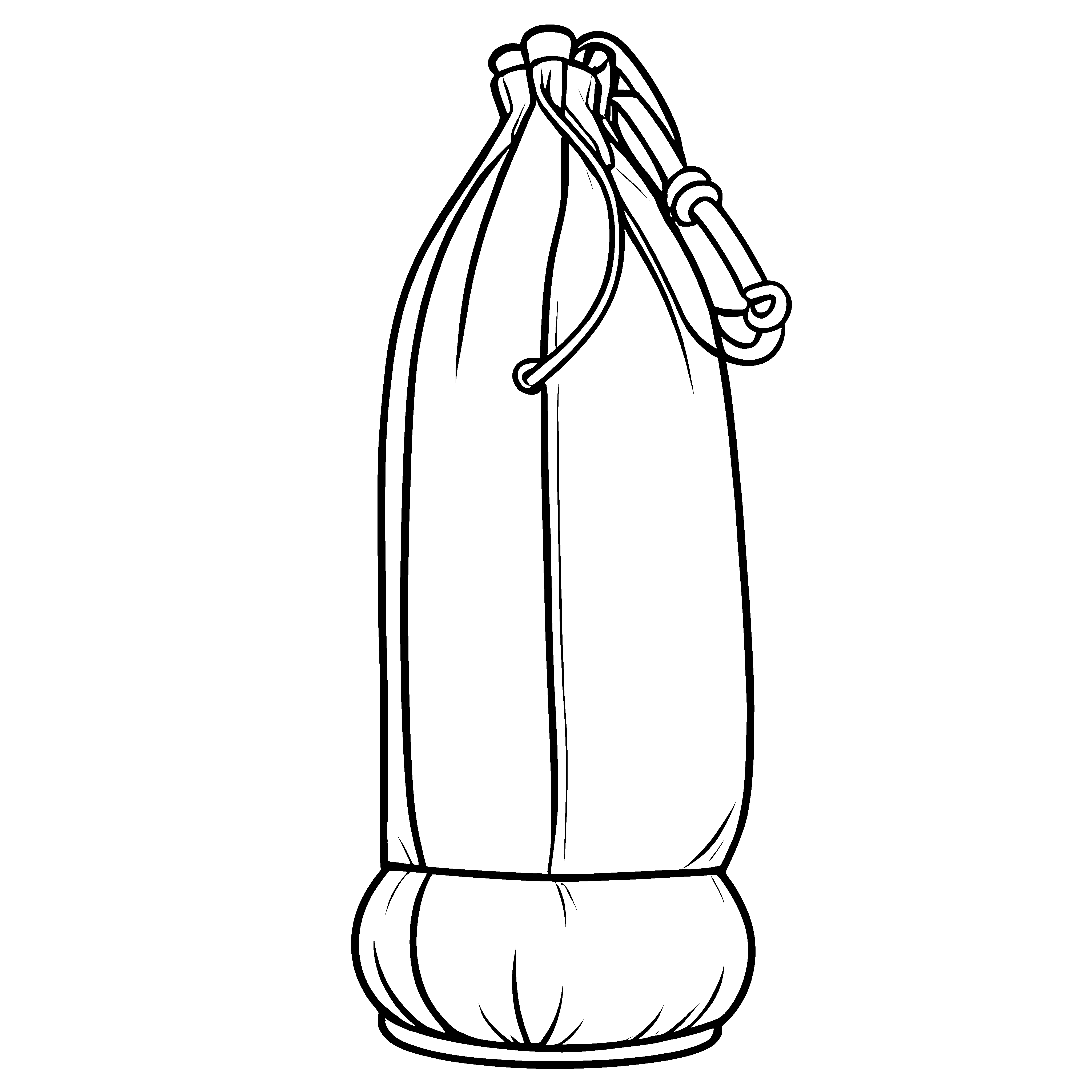 Bezaubernder Boxsack mit praktischem Griff Malvorlage für kleine Sportakrobaten