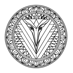 Faszinierendes Mandala mit stilisiertem Vogel und tiefgründigen Mustern Ausmalvorlage für kreative Abenteuerer und kleine Kunstentdecker