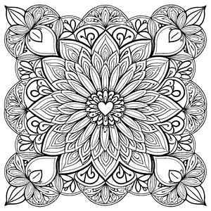 Mystisches Mandala mit zarten Vögeln und floralen Formen Ausmalvorlage für träumende Entdecker und kreative Wunderkinder