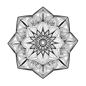 Blumiges Mandala mit faszinierenden Mustern Ausmalvorlage für kleine Farbmagiere und fantasievolle Grübler