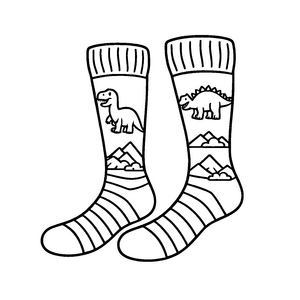 Jurassic Socken mit dino-mäßigem Muster Ausmalbild für abenteuerliche Modefans