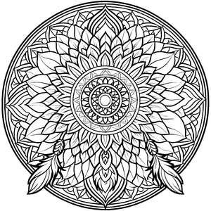 Fesselndes Mandala mit harmonischem Kreismuster Ausmalvorlage für kreative Forscher und fantasievolle Farbträumer