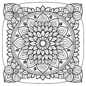 Fantasievolles Mandala mit blühendem Zentrum Ausmalmotivation für kreative Farbzauberer und neugierige Entdecker