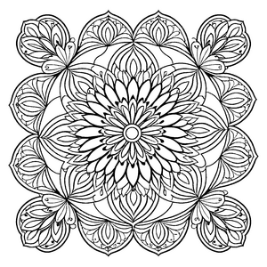 Kunstvolles Mandala mit faszinierenden Sternen und Rädern Ausmalmotiv für neugierige Kreativköpfe und kleine Farbenthusiasten