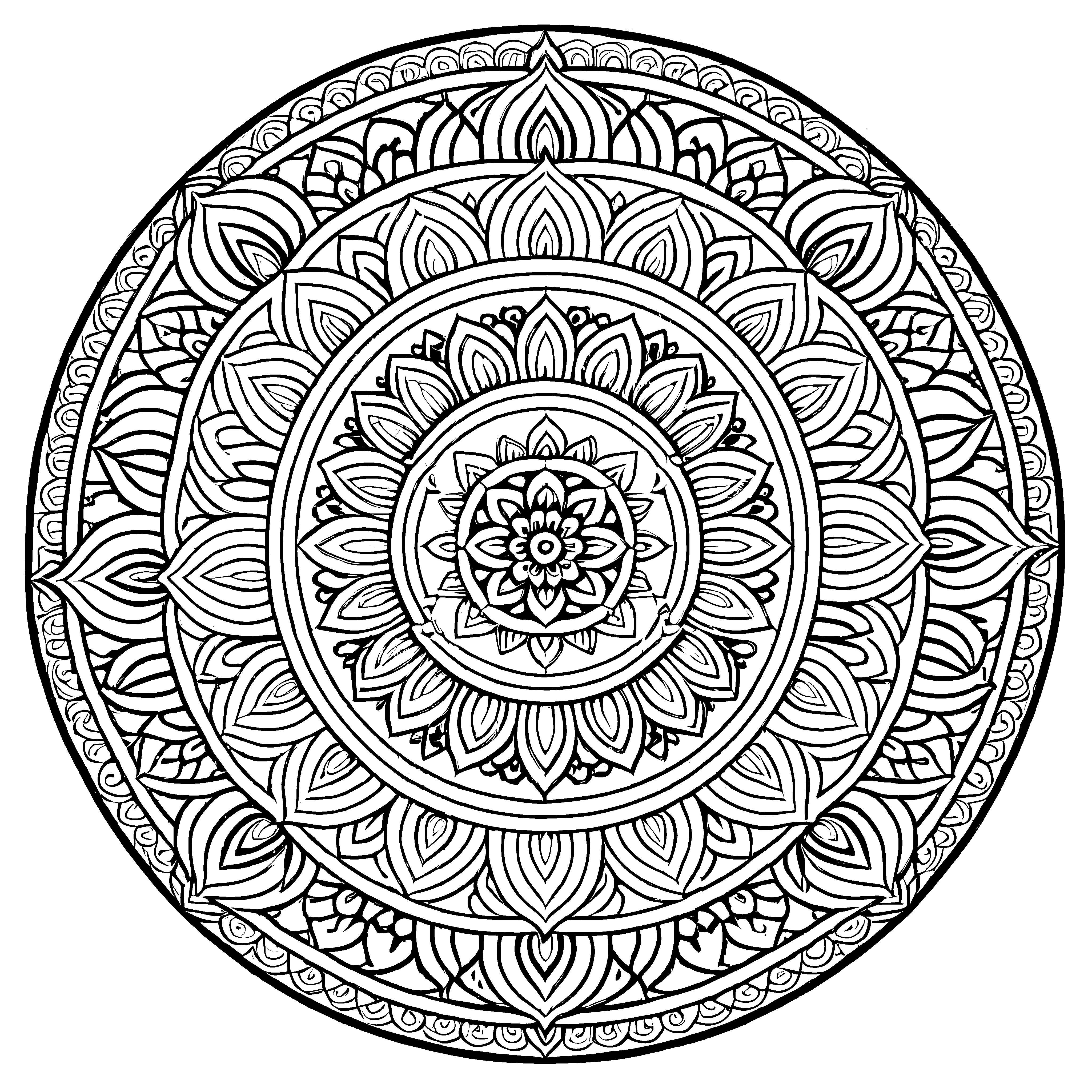 Kreatives Mandala mit detailreichen geometrischen Mustern Ausmalmotiv für neugierige Farbträumer und kleine Kunsthelden