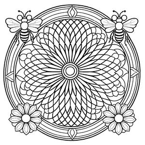 Bezauberndes Mandala mit Blumen und Schmetterlingen Ausmalbild für künstlerische Entdecker und kleine Farbhelden