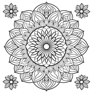 Fesselndes Mandala mit kunstvollen geometrischen Formen Ausmalvorlage für fantasievolle Farbentdecker und kreative Visionäre