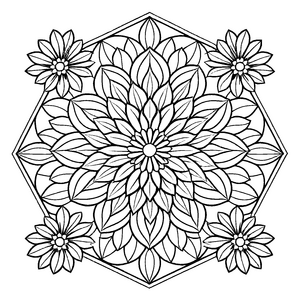 Wunderschönes Mandala mit floralen Mustern und feinen Details Ausmalbild für neugierige Künstler und kleine Farbzauberer