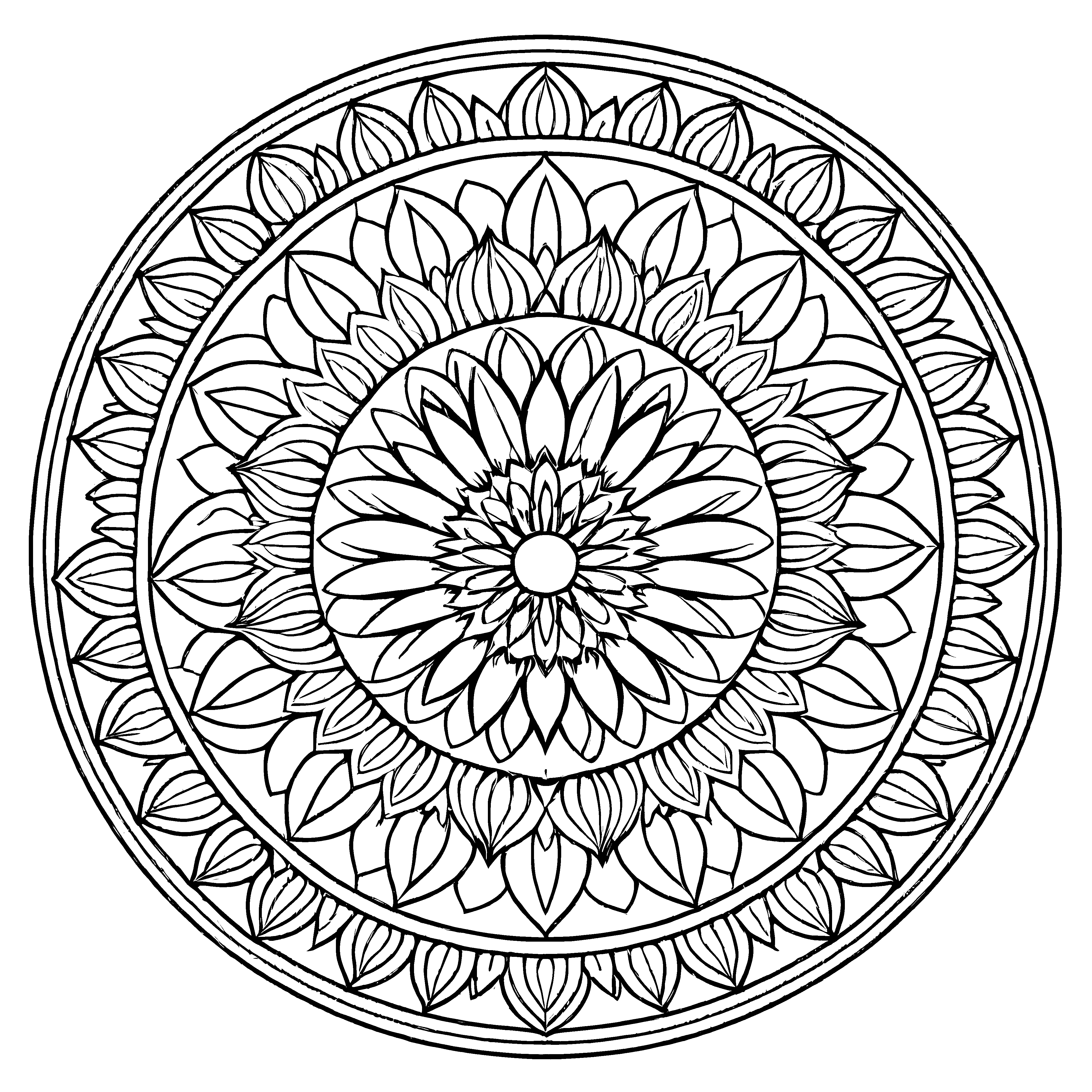 Magisches Mandala mit sternenförmigen Details Ausmalbild für junge Farbzauberer und kreative Entdecker