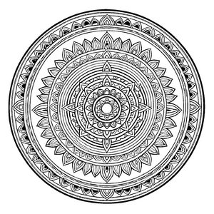 Fesselndes Mandala mit hypnotisierenden Mustern Ausmalvorlage für kreative Farbkünstler und kleine Visionäre