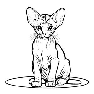 Bezaubernde Sphynx Katze auf geheimnisvollem Kreis Ausmalbild für kleine Entdecker mit großen Träumen