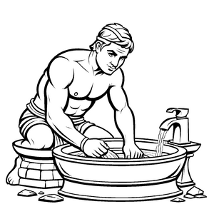 Kreativer Gladiator am Töpferofen Ausmalvorlage für kunstbegeisterte Entdecker