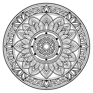 Verzauberndes Mandala mit geometrischen Mustern Ausmalbild für kleine Kunstzauberer und kreative Ideengeber