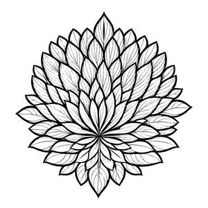 Bezauberndes Mandala mit filigranen Blattmotiven Malvorlage für fantasievolle Farbgestalter und kleine Weltenbummler